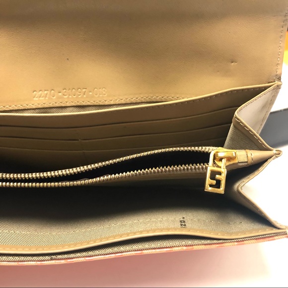 Fendi Zucca Coral Tri Fold Long Wallet Vintage in Box - Picture 8 of 10